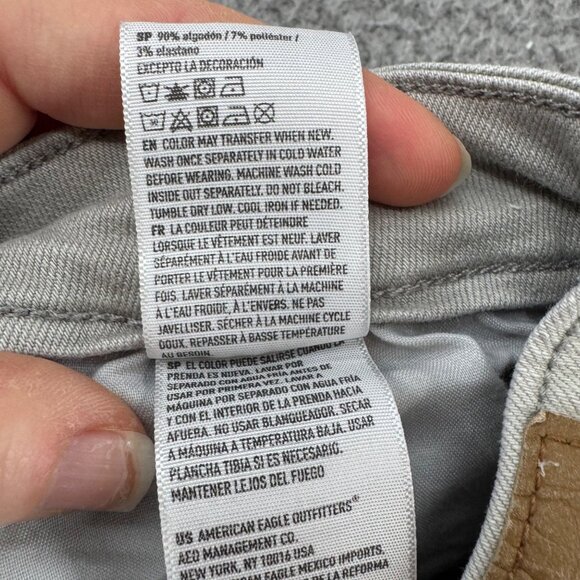 American Eagle Hi Rise Jeggings Jeans Womens Light Grey Super Stretch Sz 6 26x27 - Picture 9 of 12